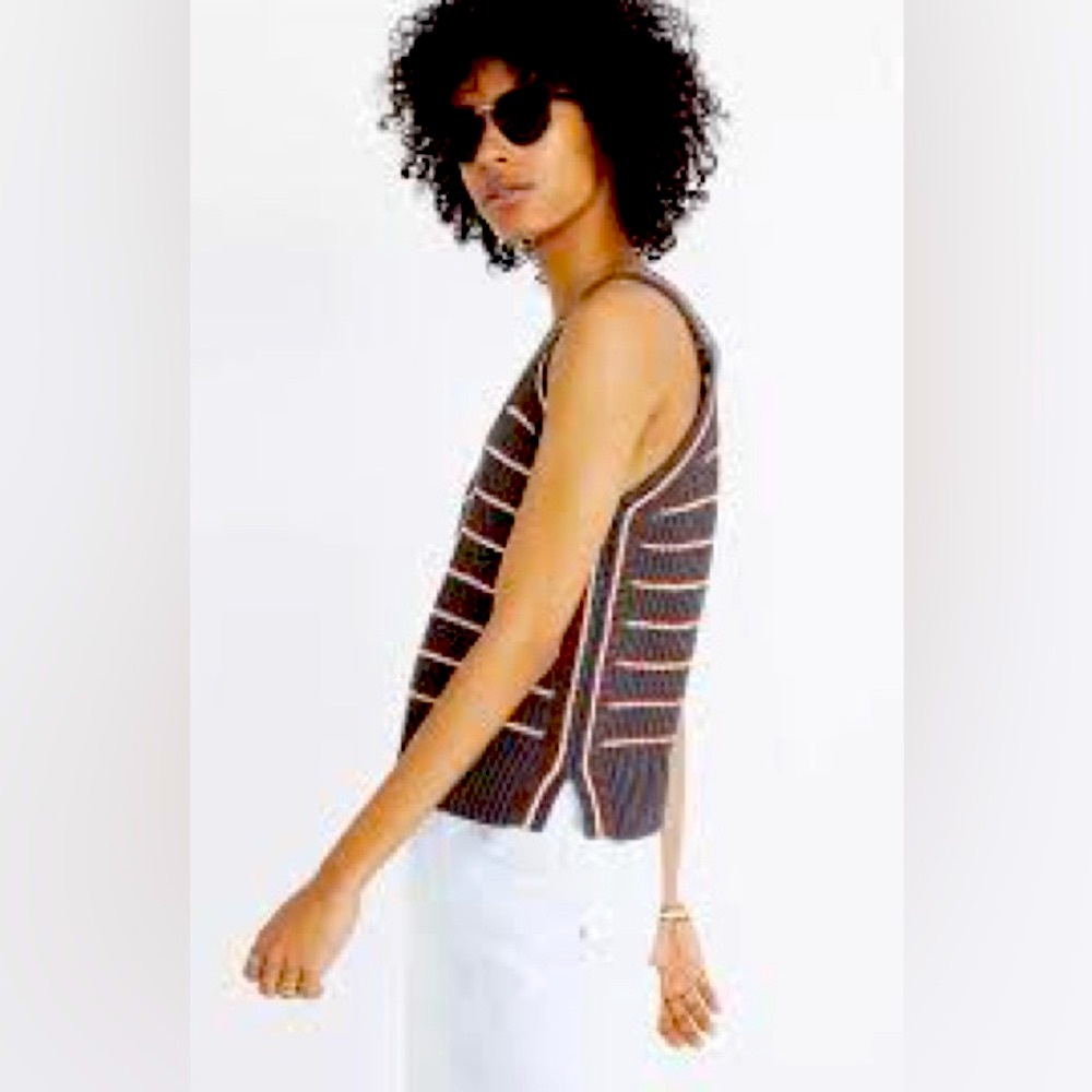 NWOT Madewell Stockton striped sleeveless sweater vest! Size Medium